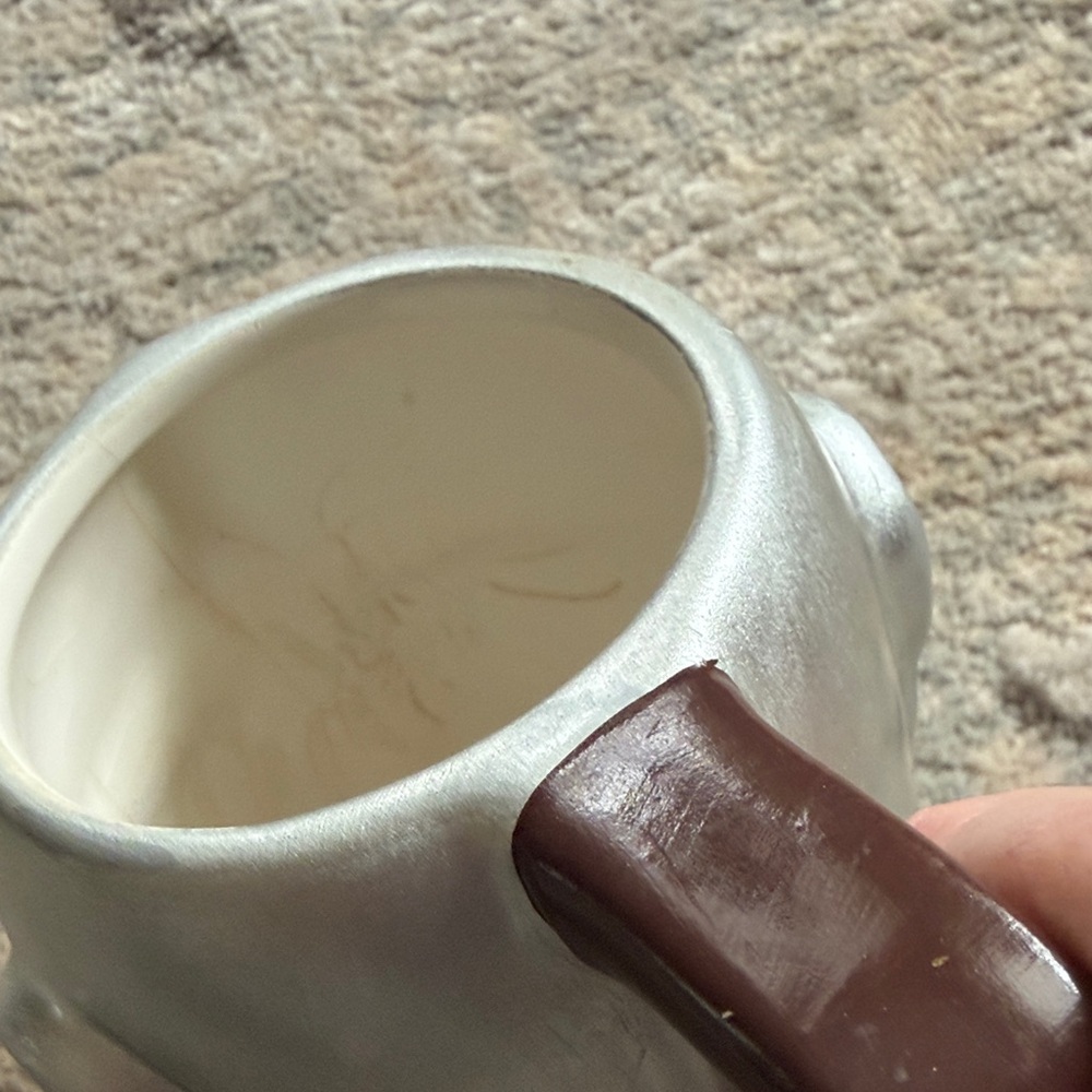 Silver Helmet Ceramic Mug — Sci‑Fi Inspired Drinkware - Picture 6 of 10